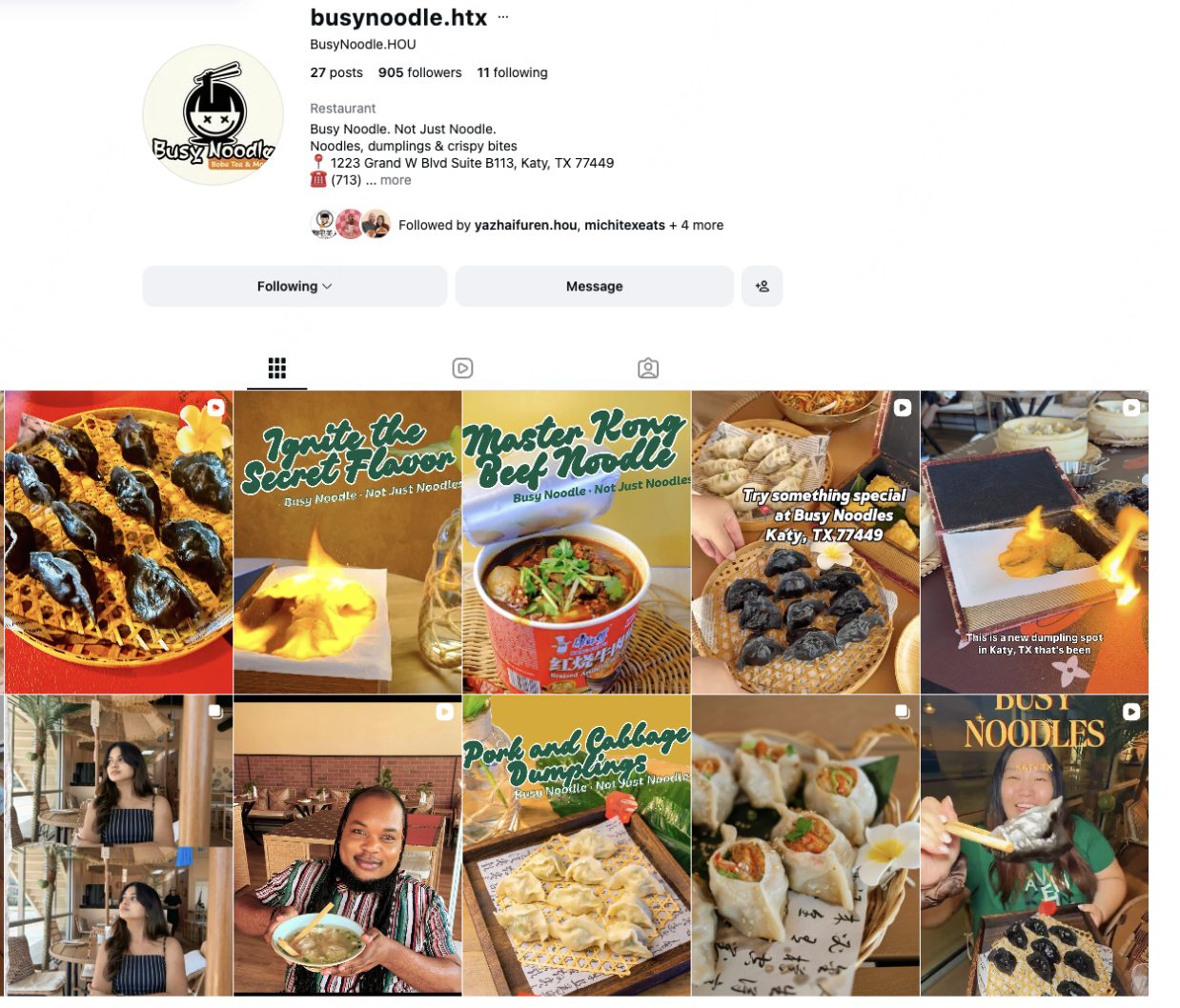 Busy Noodle dish content