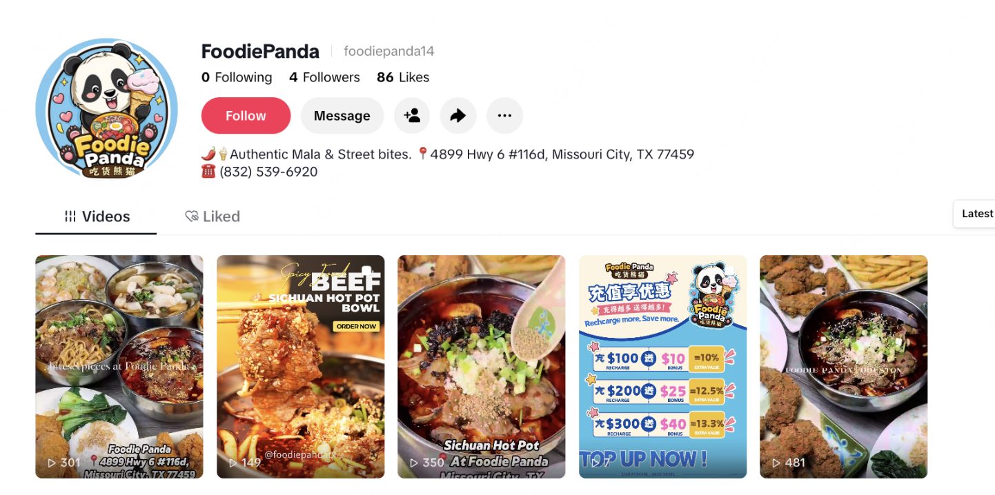 Foodie Panda dish content